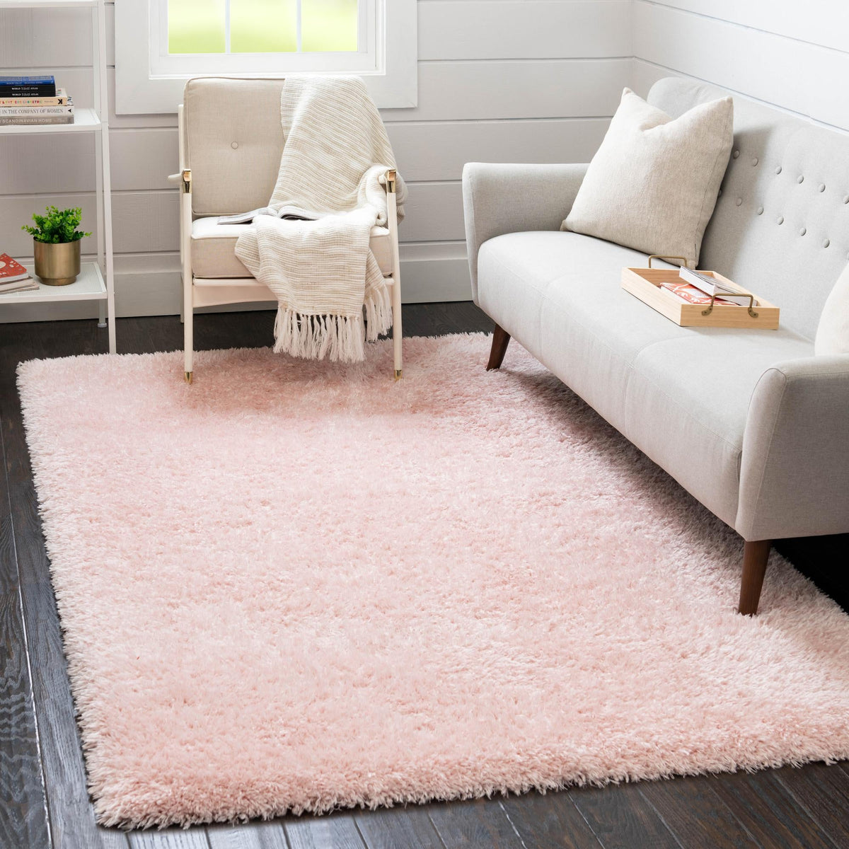 Eternal Plush Oasis Collection Area Rug -  Tranquility (Pink Lace) Rectangle Pink Lace  lifestyle 6