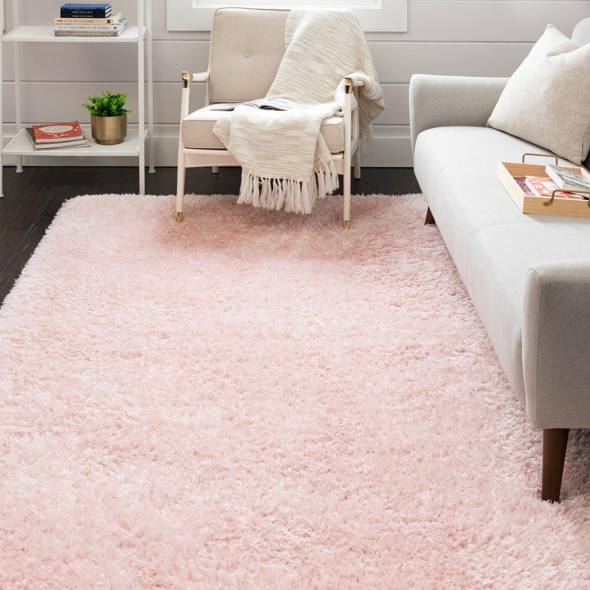 Eternal Plush Oasis Collection Area Rug -  Tranquility (Pink Lace) Rectangle Pink Lace  lifestyle 7