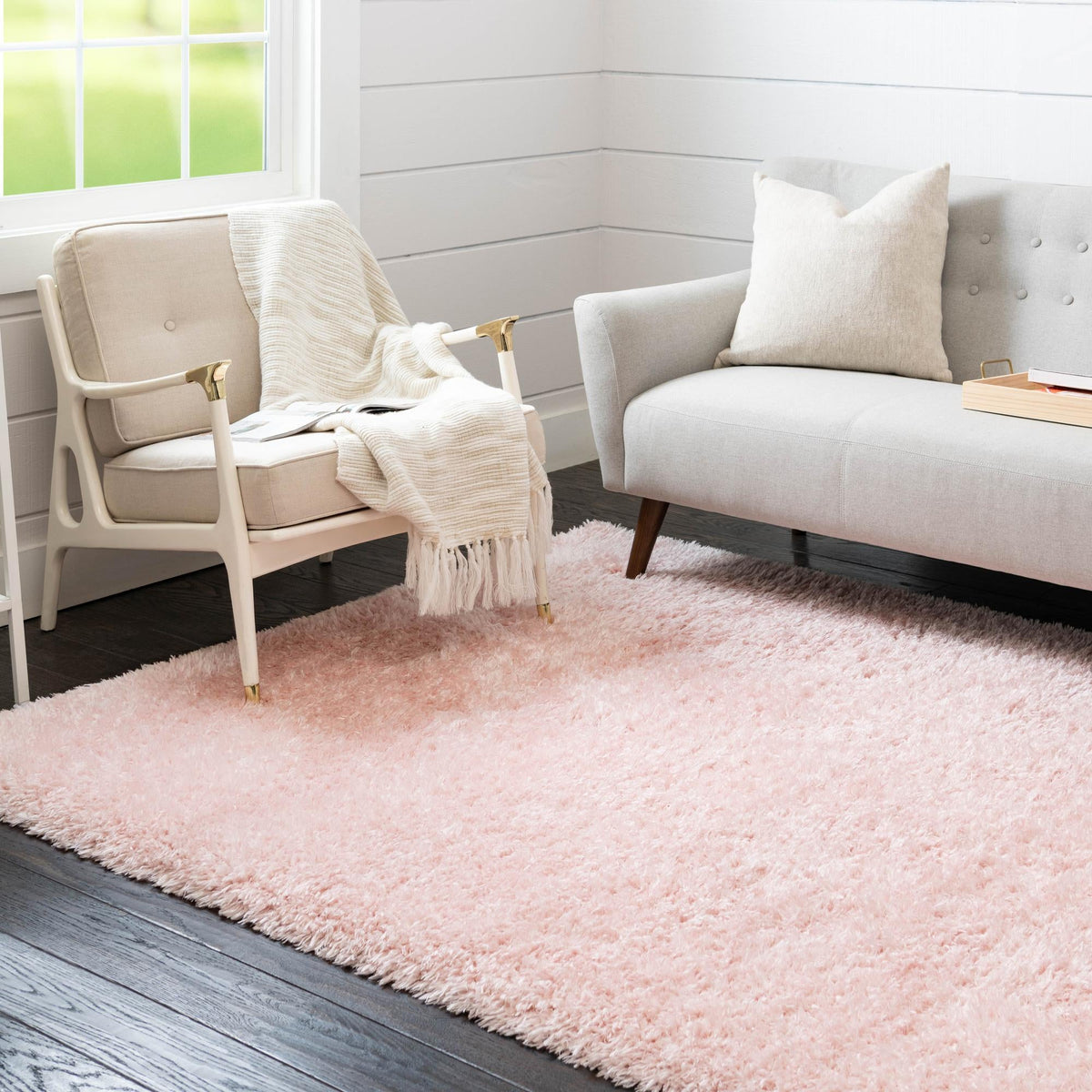 Eternal Plush Oasis Collection Area Rug -  Tranquility (Pink Lace) Rectangle Pink Lace  lifestyle 8