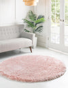 Eternal Plush Oasis Collection Area Rug -  Tranquility (Pink Lace) Round Pink Lace  lifestyle 5