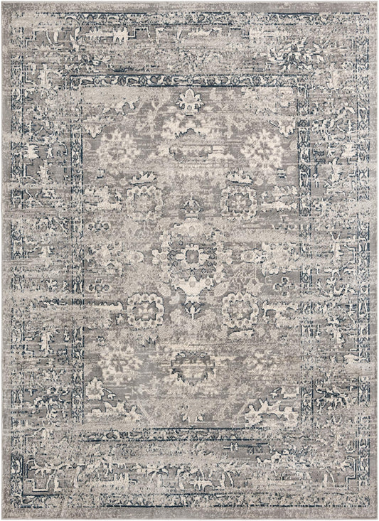 Savannah Elegance Collection Area Rug - Magnolia Rectangle Gray Main