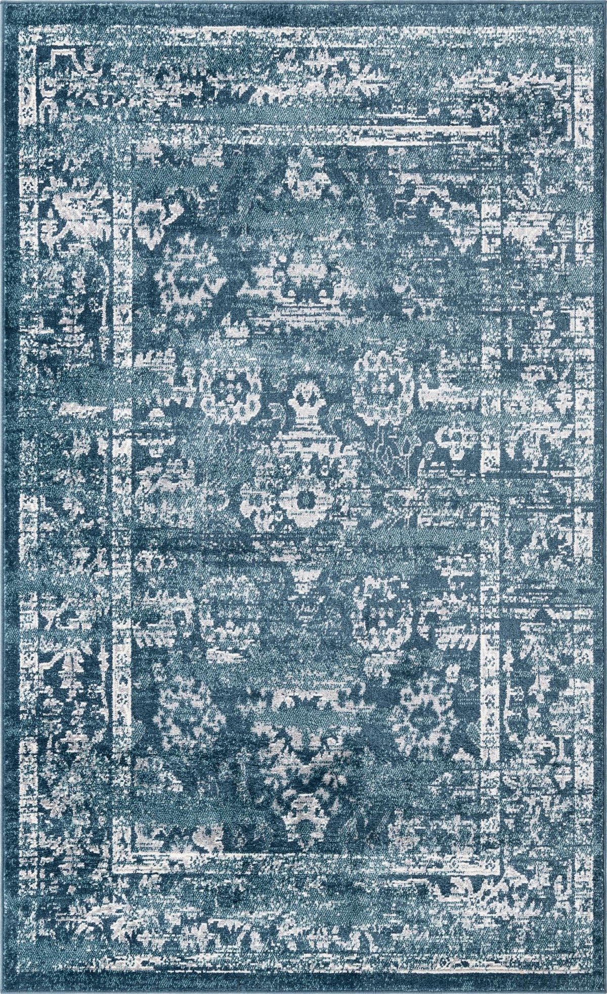 Savannah Elegance Collection Area Rug - Magnolia Rectangle Navy Blue  lifestyle 3
