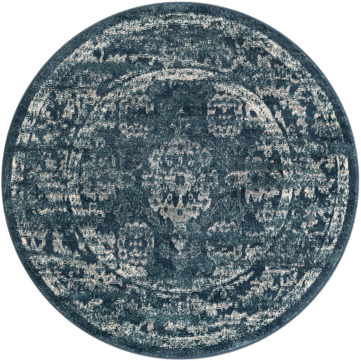Savannah Elegance Collection Area Rug - Magnolia Round Navy Blue  lifestyle 108