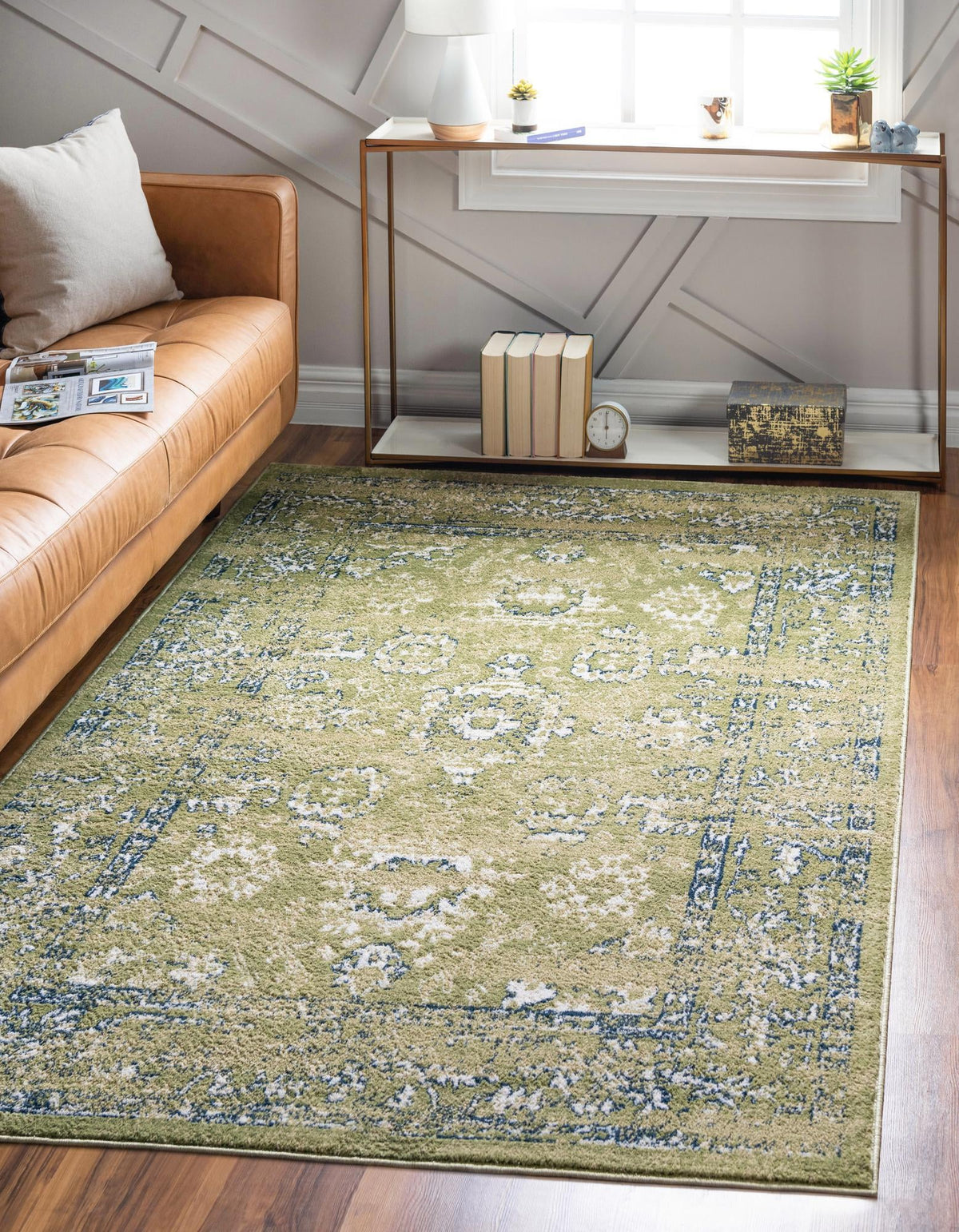 Savannah Elegance Collection Area Rug - Magnolia Rectangle Green  lifestyle 9