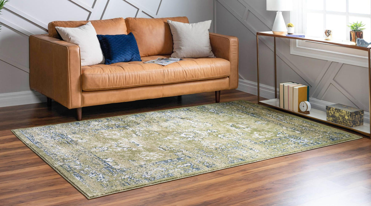 Savannah Elegance Collection Area Rug - Magnolia Rectangle Green  lifestyle 14