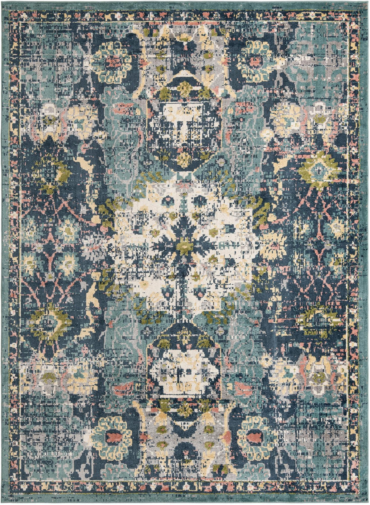 Savannah Elegance Collection Area Rug -  Azalea Rectangle Navy Blue  lifestyle 3