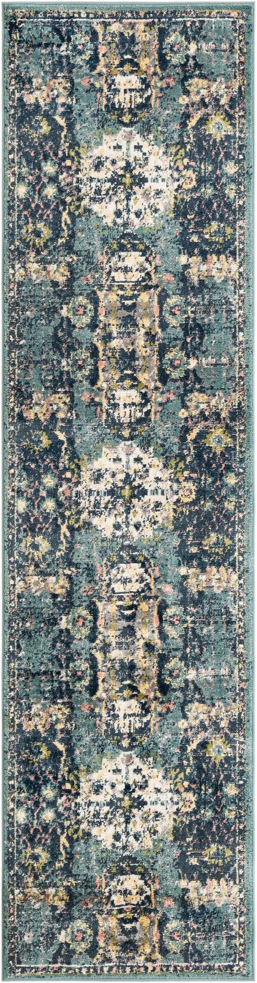 Savannah Elegance Collection Area Rug -  Azalea Runner Navy Blue  lifestyle 92