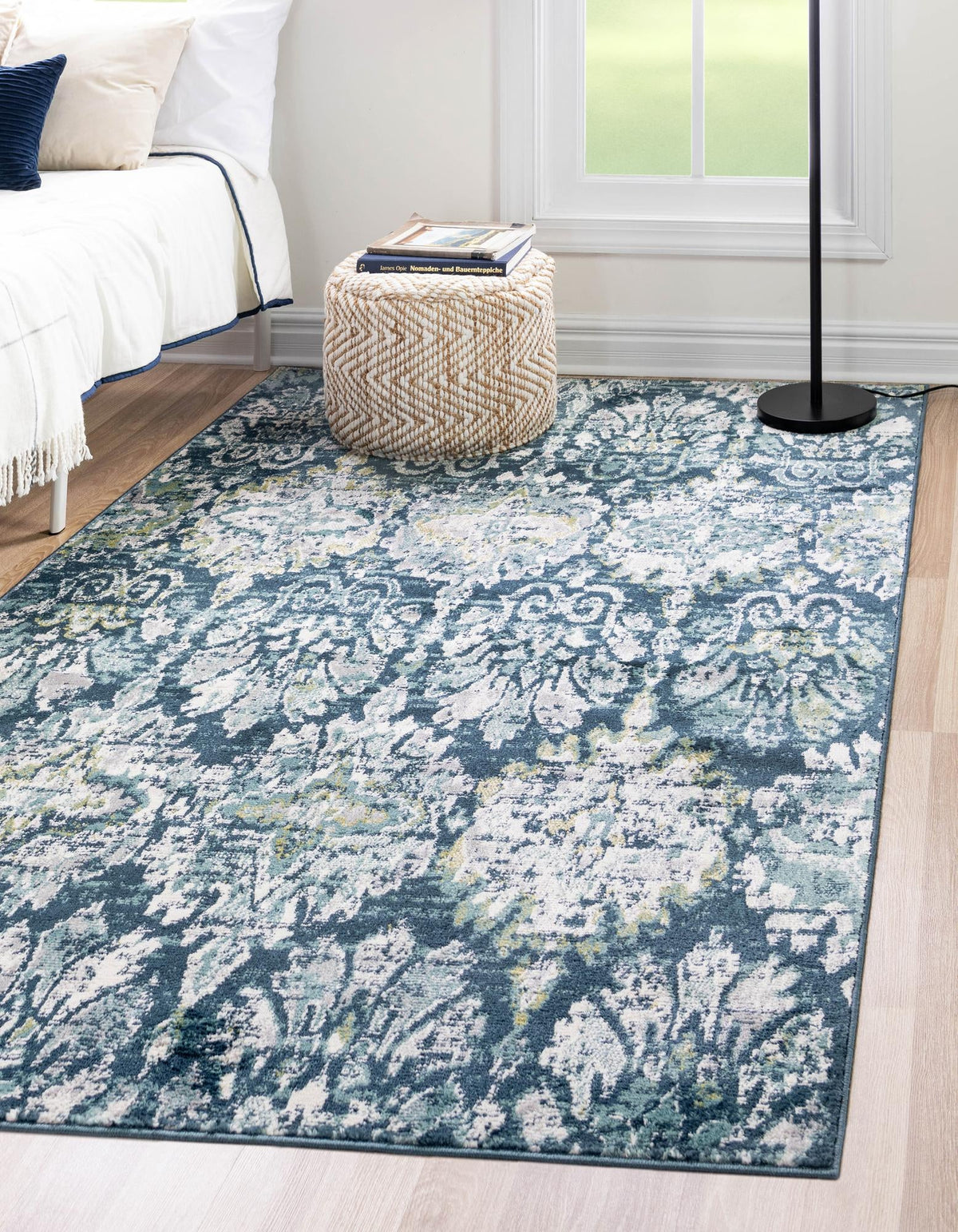 Savannah Elegance Collection Area Rug -  Forsyth Rectangle Navy Blue  lifestyle 3