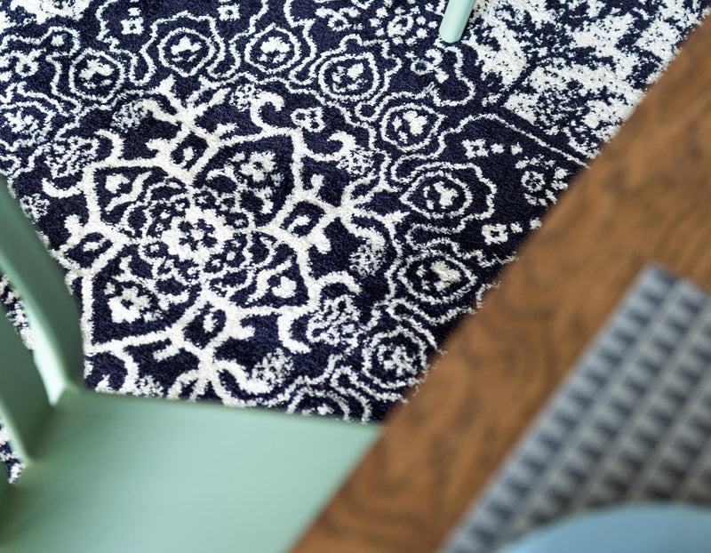 Georgetown Rugs Collection Area Rug - Dupont (Navy Blue) Octagon Navy Blue  lifestyle 58