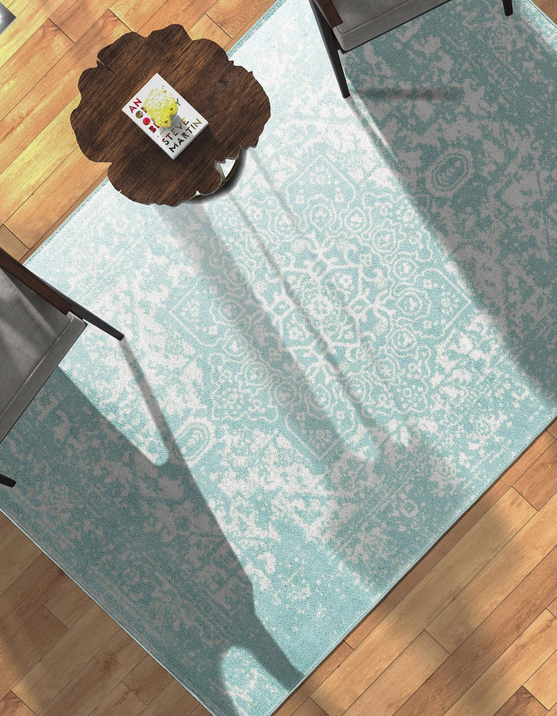 Georgetown Rugs Collection Area Rug - Dupont (Aqua) Rectangle Aqua  lifestyle 11