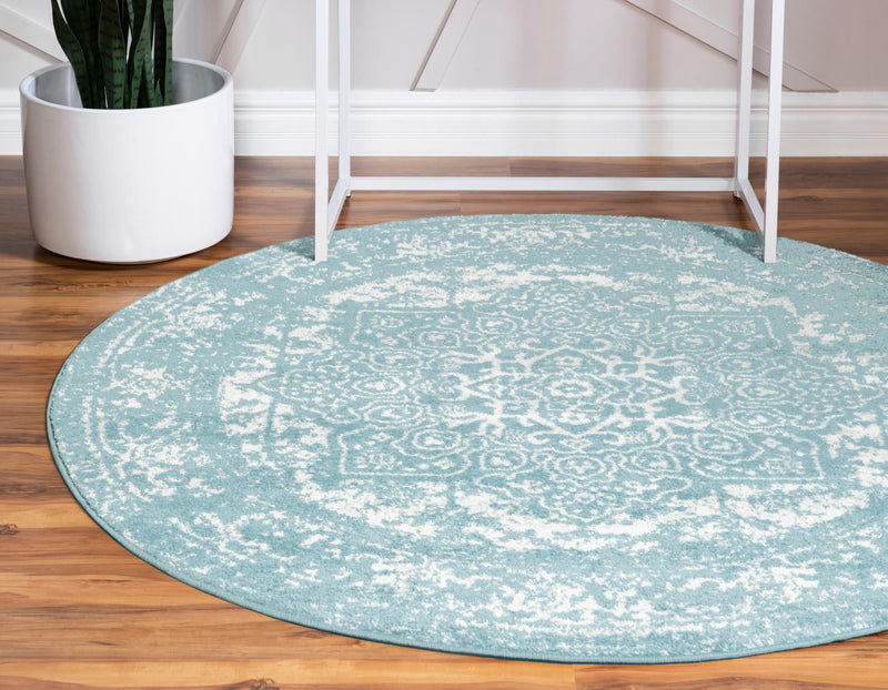 Georgetown Rugs Collection Area Rug - Dupont (Aqua) Round Aqua  lifestyle 21