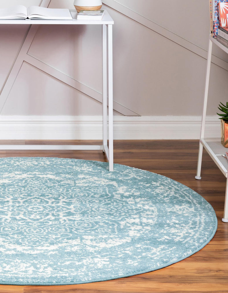 Georgetown Rugs Collection Area Rug - Dupont (Aqua) Round Aqua  lifestyle 26