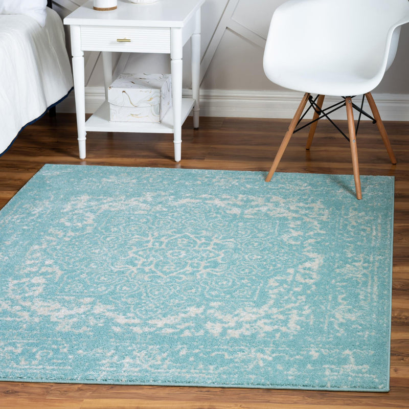 Georgetown Rugs Collection Area Rug - Dupont (Aqua) Square Aqua  lifestyle 17