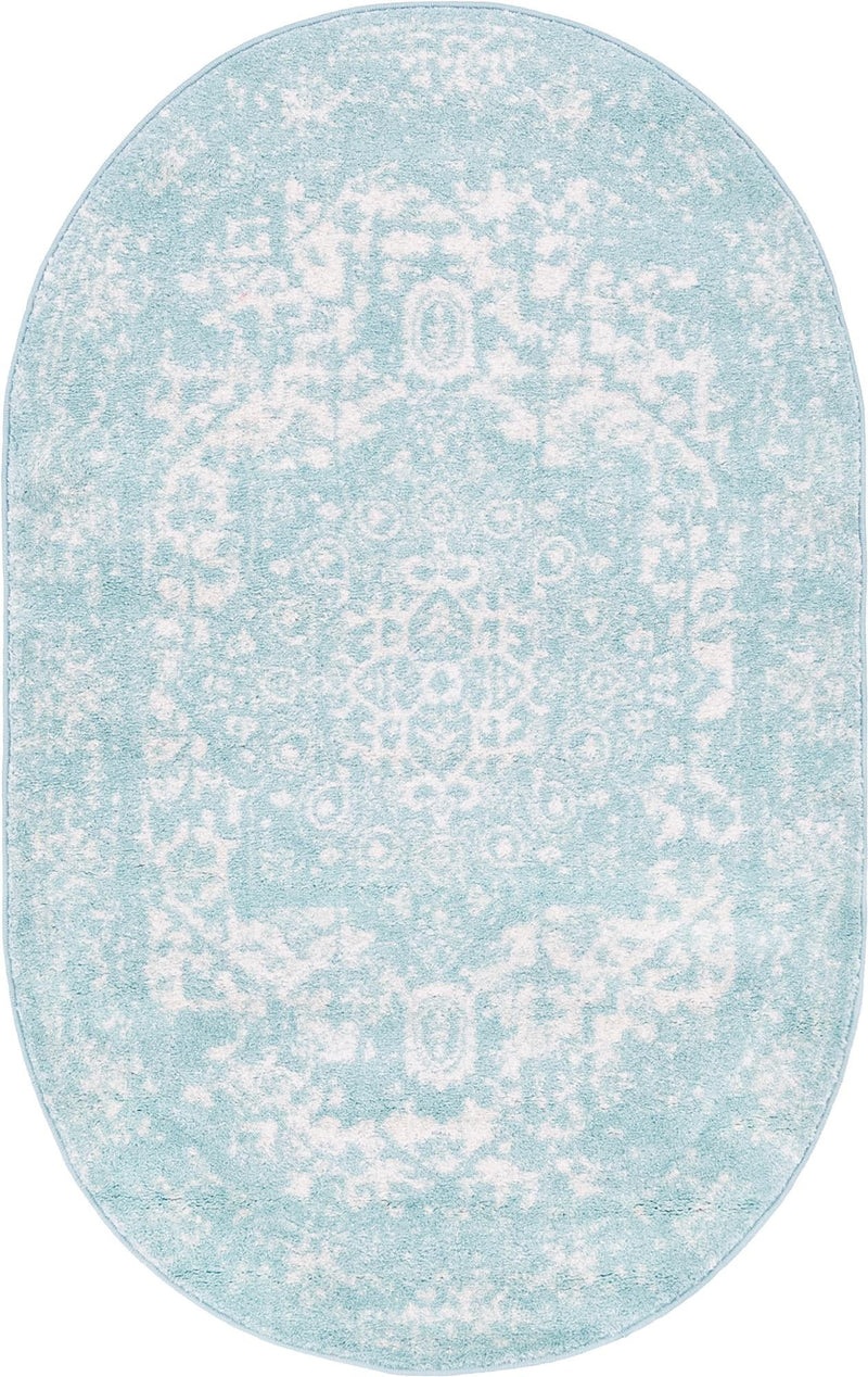 Georgetown Rugs Collection Area Rug - Dupont (Aqua) Oval Aqua  lifestyle 13