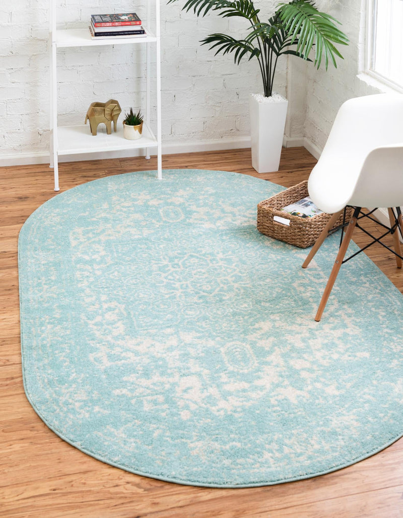 Georgetown Rugs Collection Area Rug - Dupont (Aqua) Oval Aqua  lifestyle 18