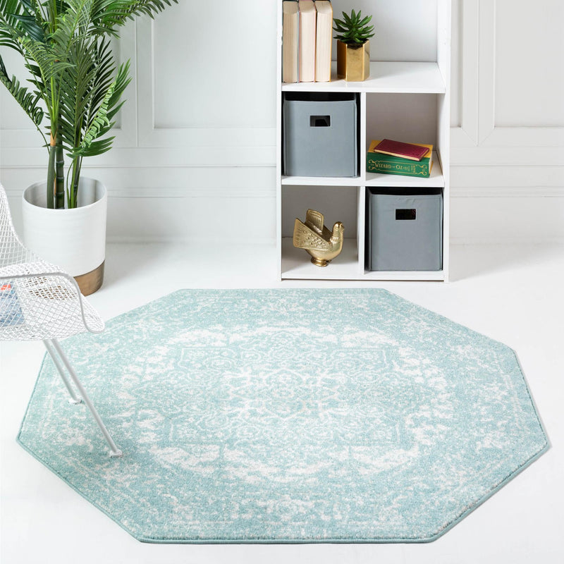 Georgetown Rugs Collection Area Rug - Dupont (Aqua) Octagon Aqua  lifestyle 19