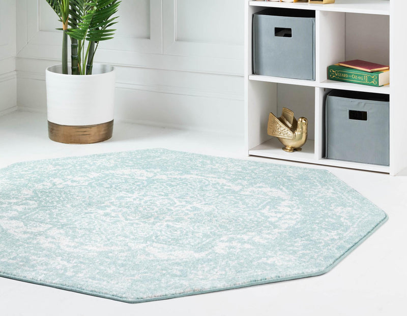 Georgetown Rugs Collection Area Rug - Dupont (Aqua) Octagon Aqua  lifestyle 24