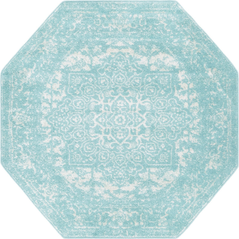 Georgetown Rugs Collection Area Rug - Dupont (Aqua) Octagon Aqua  lifestyle 14
