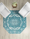 Georgetown Rugs Collection Area Rug - Dupont (Turquoise) Octagon Turquoise  lifestyle 60