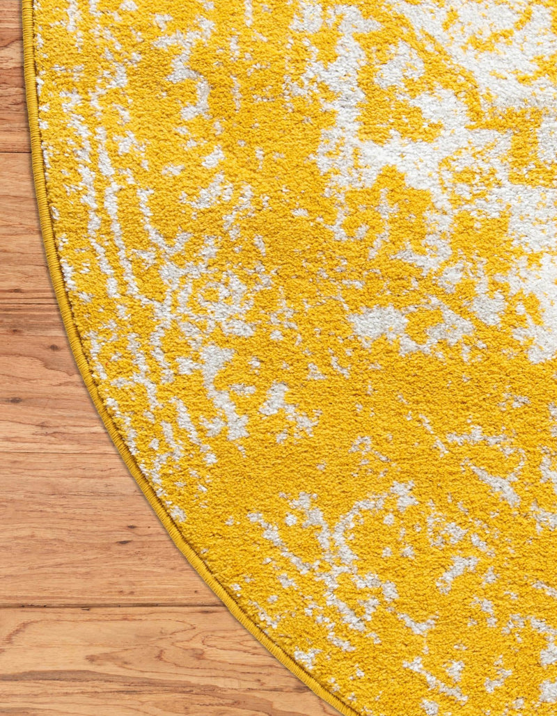 Georgetown Rugs Collection Area Rug - Dupont (Yellow) Round Yellow  lifestyle 58