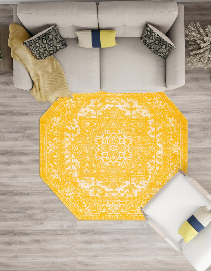 Georgetown Rugs Collection Area Rug - Dupont (Yellow) Octagon Yellow  lifestyle 63