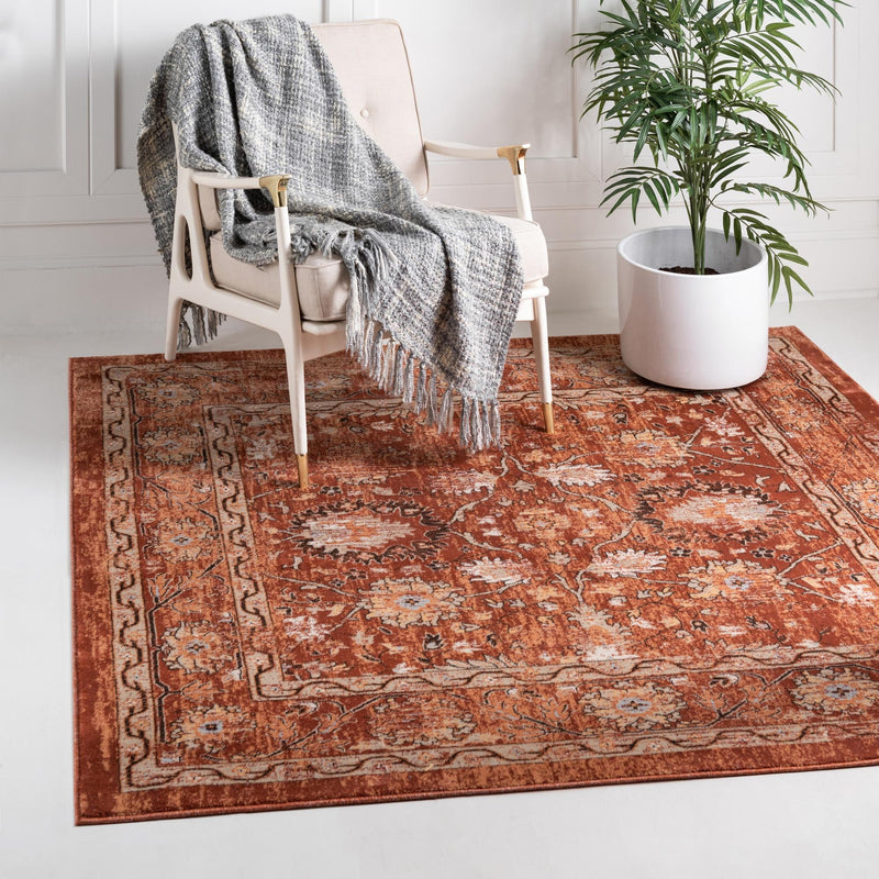 Copenhagen Dahlia Collection Area Rug -  Nørrebro Square Brick Red  lifestyle 61