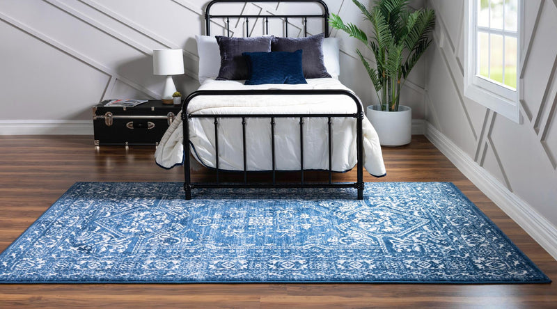 Charleston Elegance Collection Area Rug - Harborview Rectangle Blue  lifestyle 10
