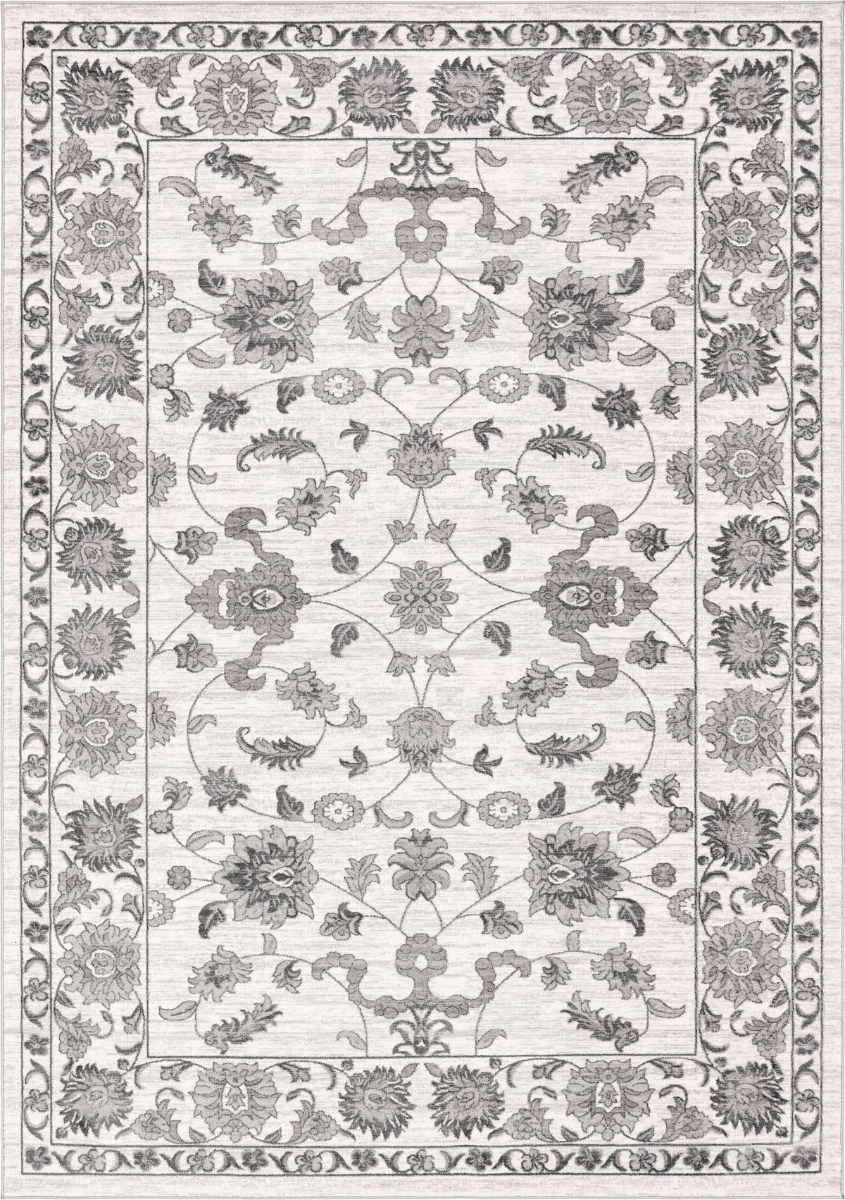 Charleston Elegance Collection Area Rug -  Seaport Rectangle Gray and White  lifestyle 5