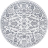Charleston Elegance Collection Area Rug -  Seaport (white Gray) Round white Gray  lifestyle 15