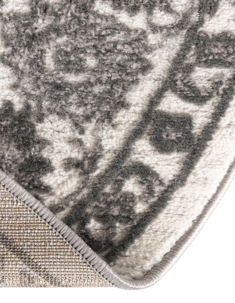 Charleston Elegance Collection Area Rug -  Seaport (white Gray) Round white Gray  lifestyle 39