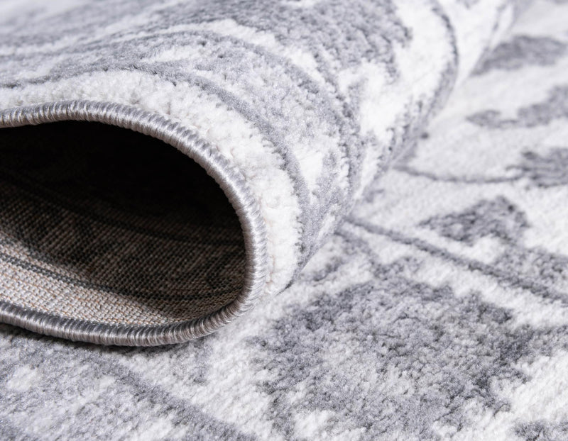 Charleston Elegance Collection Area Rug -  Seaport (white Gray) Round white Gray  lifestyle 39