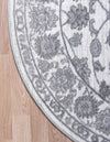 Charleston Elegance Collection Area Rug -  Seaport (white Gray) Round white Gray  lifestyle 40