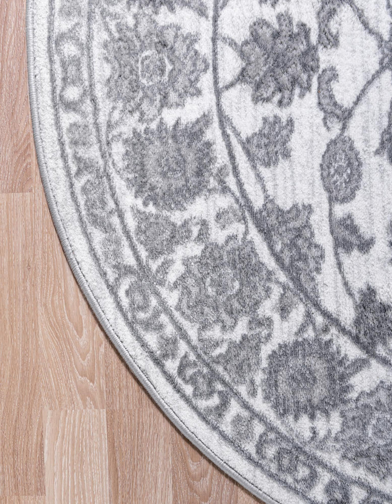 Charleston Elegance Collection Area Rug -  Seaport (white Gray) Round white Gray  lifestyle 40