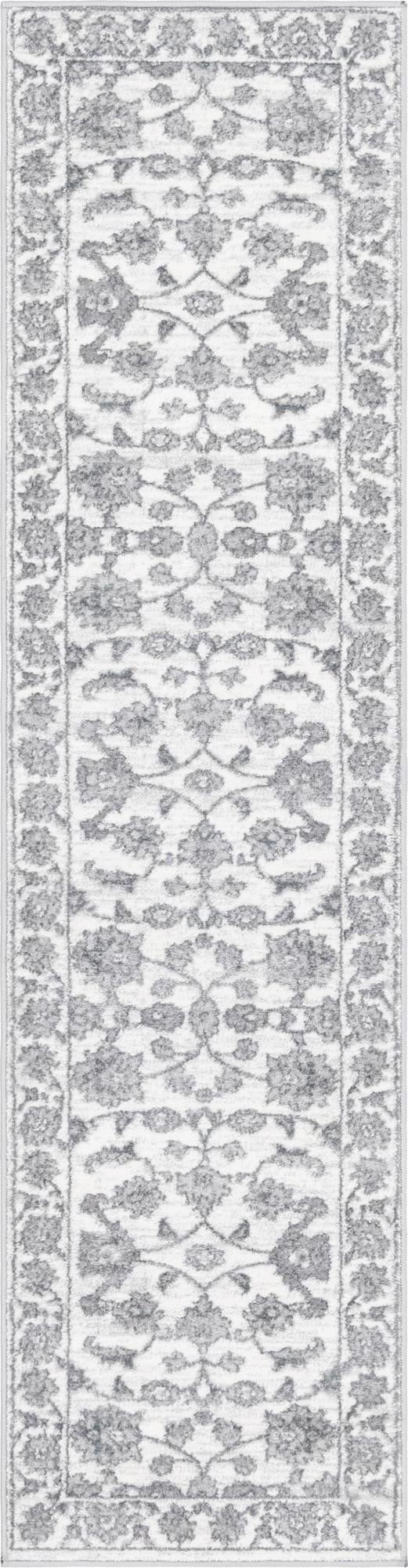 Charleston Elegance Collection Area Rug -  Seaport (white Gray) Runner white Gray  lifestyle 16