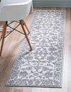 Charleston Elegance Collection Area Rug -  Seaport (white Gray) Runner white Gray  lifestyle 20
