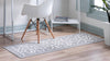 Charleston Elegance Collection Area Rug -  Seaport (white Gray) Runner white Gray  lifestyle 25