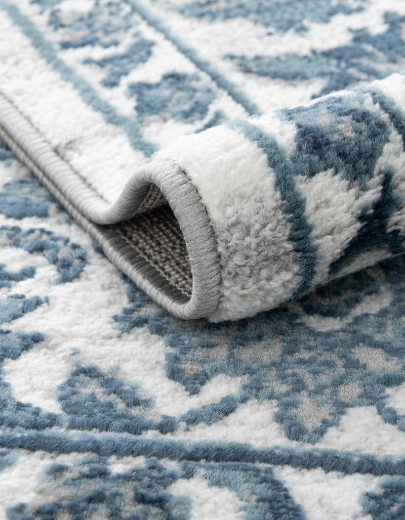 Charleston Elegance Collection Area Rug -  Seaport (White Blue) Rectangle White Blue  lifestyle 17