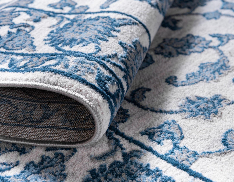 Charleston Elegance Collection Area Rug -  Seaport (White Blue) Rectangle White Blue  lifestyle 18