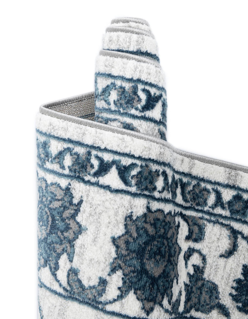Charleston Elegance Collection Area Rug -  Seaport (White Blue) Rectangle White Blue  lifestyle 22