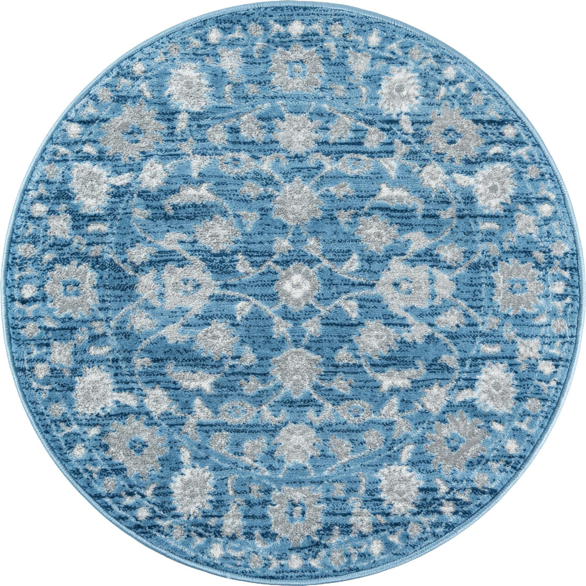 Charleston Elegance Collection Area Rug -  Seaport Round Blue  lifestyle 45