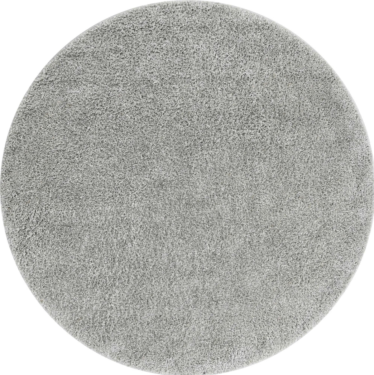 Cozy Comfort Shag Collection Area Rug - Haven (Cloud Gray) Round Cloud Gray  lifestyle 8