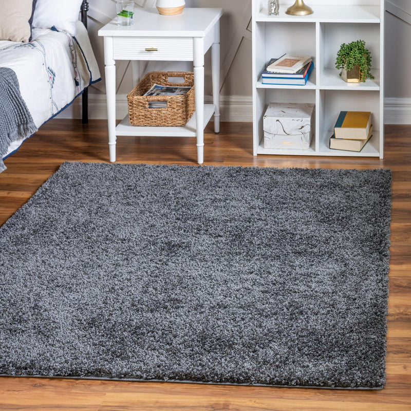 Cozy Comfort Shag Collection Area Rug - Haven (Smoke Gray) Square Smoke Gray  lifestyle 22