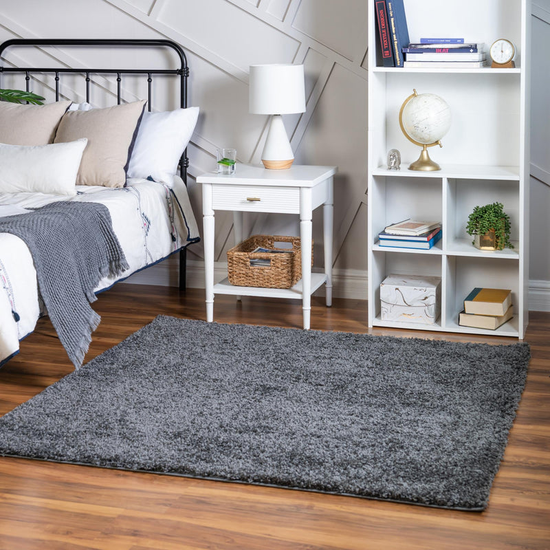 Cozy Comfort Shag Collection Area Rug - Haven (Smoke Gray) Square Smoke Gray  lifestyle 25