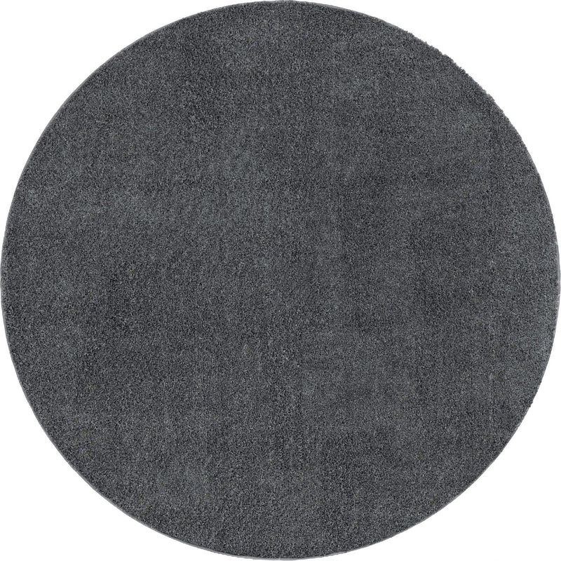 Cozy Comfort Shag Collection Area Rug - Haven (Smoke Gray) Round Smoke Gray  lifestyle 17