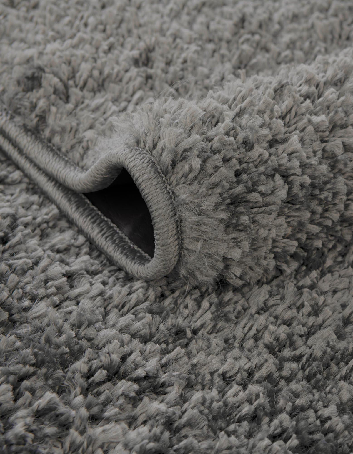 Cozy Comfort Shag Collection Area Rug - Haven (Smoke Gray) Round Smoke Gray  lifestyle 42