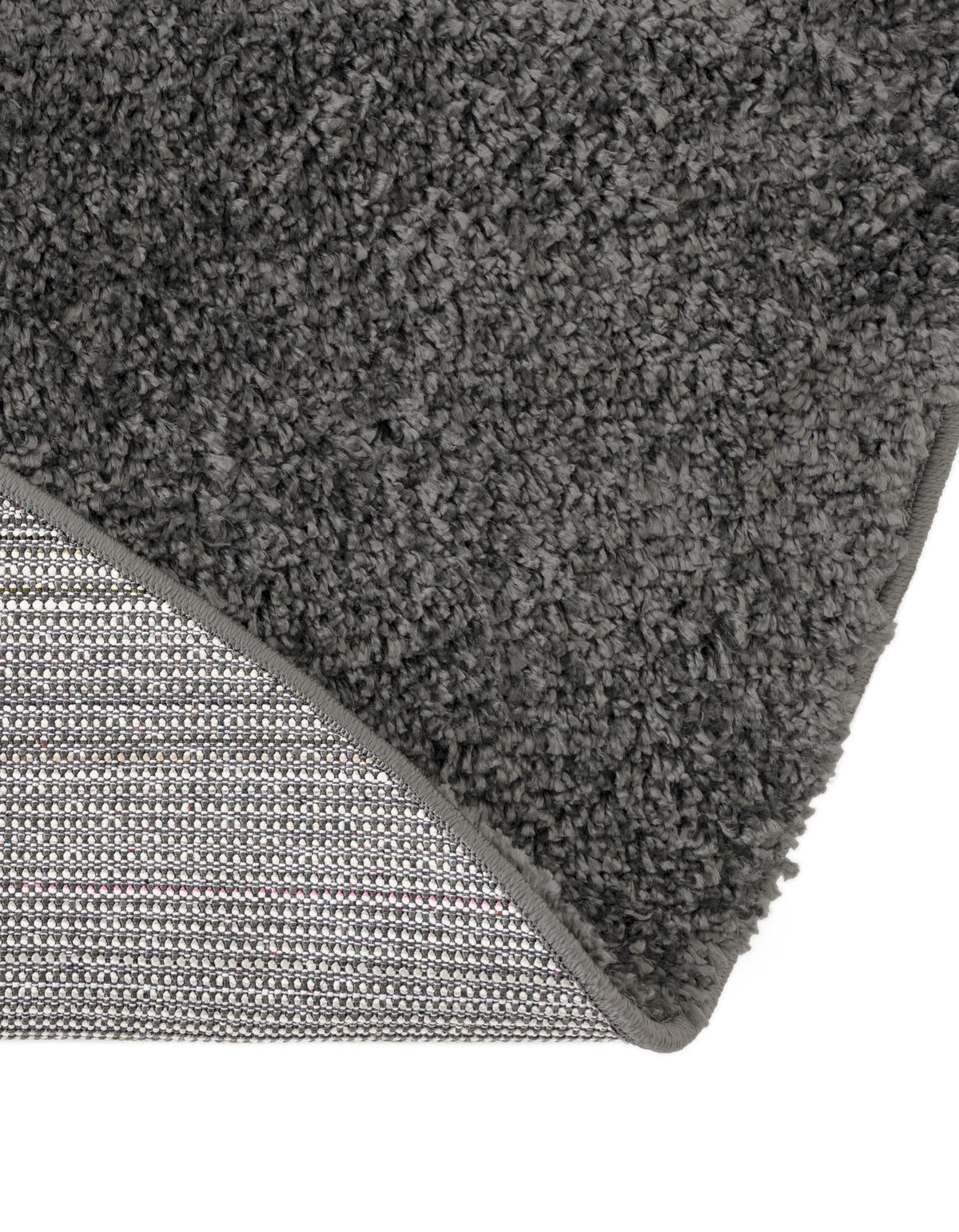Cozy Comfort Shag Collection Area Rug - Haven (Smoke Gray) Round Smoke Gray  lifestyle 45