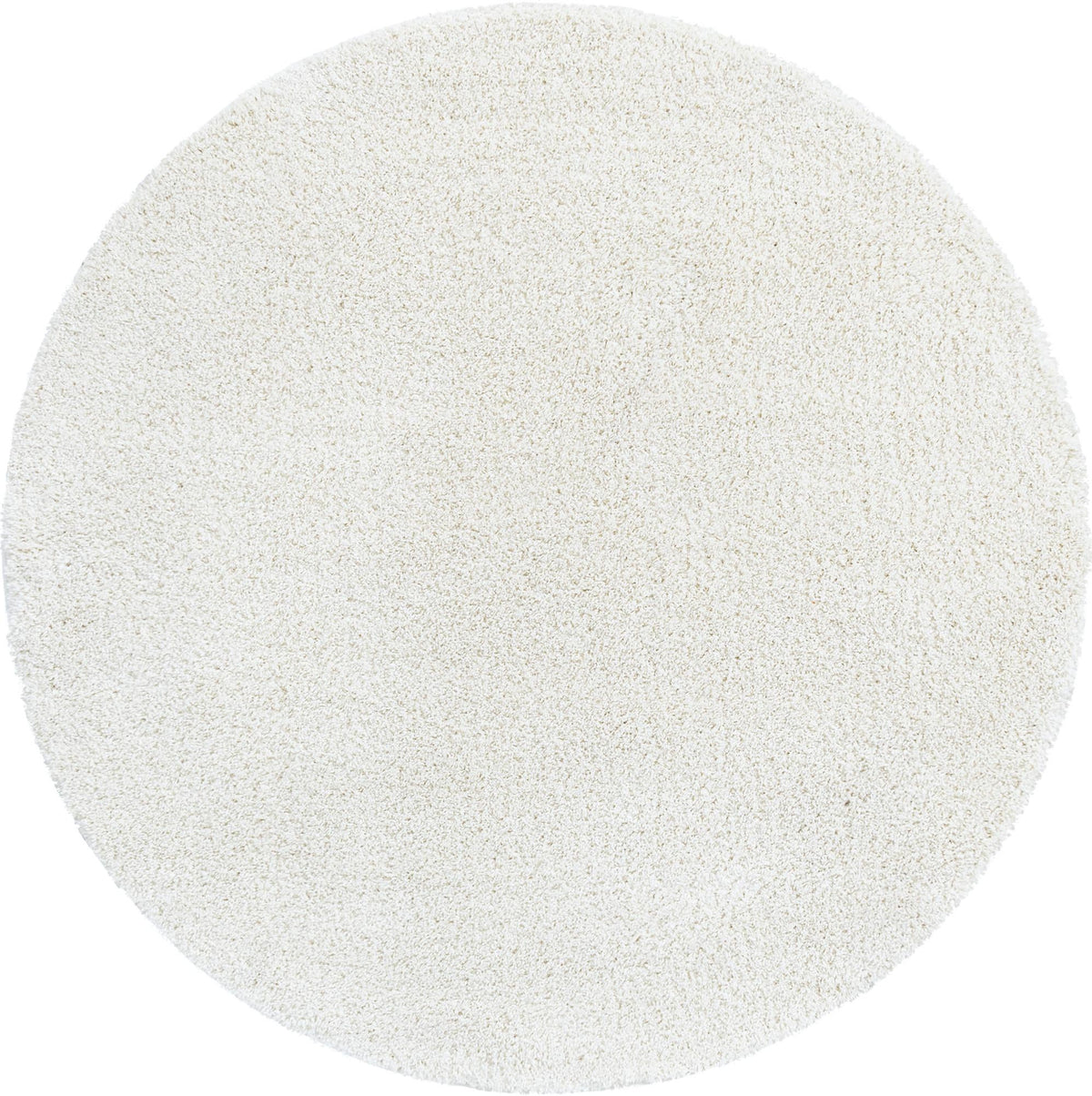 Cozy Comfort Shag Collection Area Rug - Haven (White) Round White  lifestyle 10