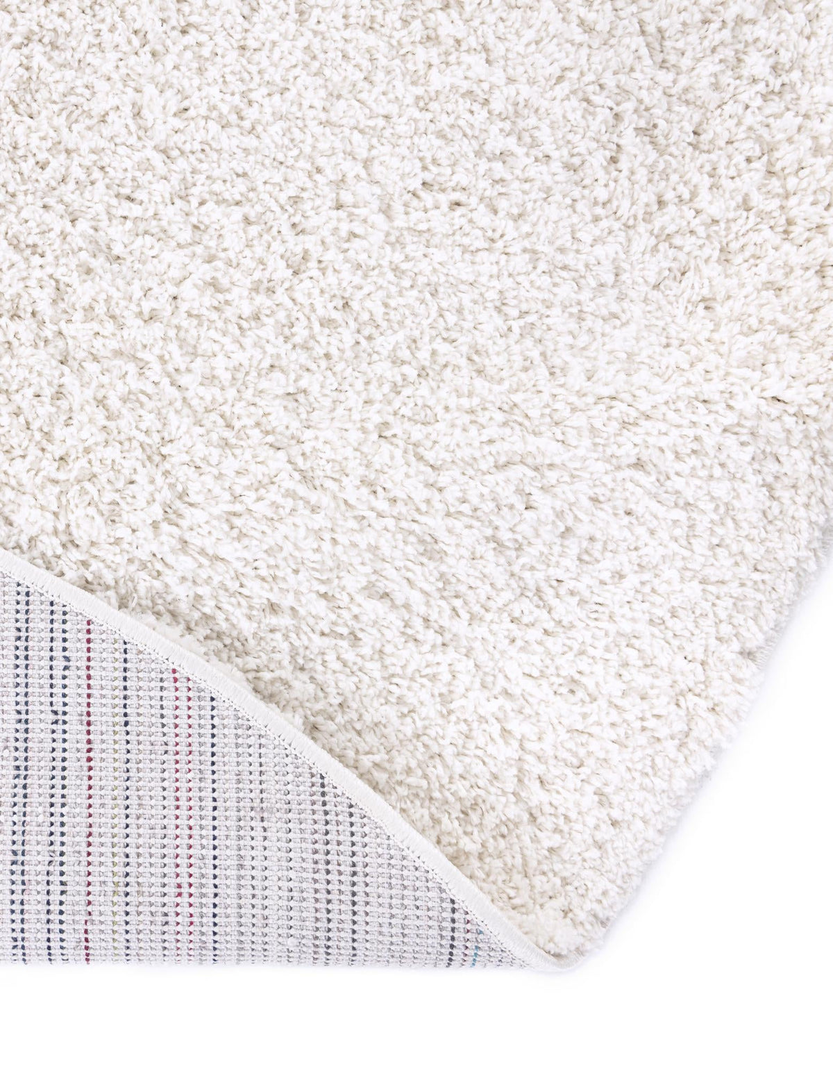 Cozy Comfort Shag Collection Area Rug - Haven (White) Round White  lifestyle 41