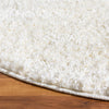 Cozy Comfort Shag Collection Area Rug - Haven (White) Round White  lifestyle 46