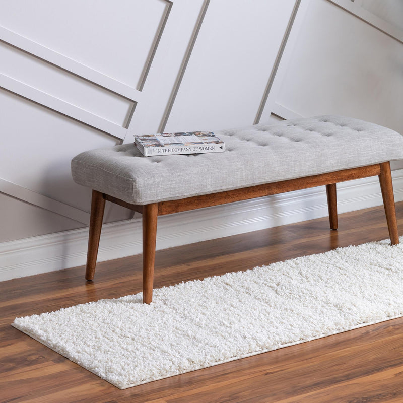 Cozy Comfort Shag Collection Area Rug - Haven (White) Runner White  lifestyle 19